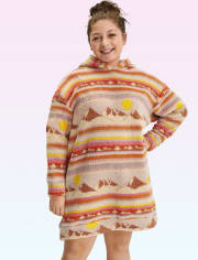 Tween Girls Scenic Sherpa Hoodie Nightgown