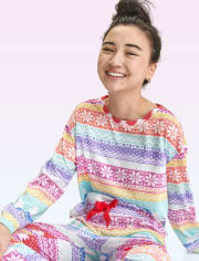 Tween Girls Snowflake Fairisle Pajamas