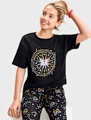 Tween Girls Zodiac Wheel Pajama Top