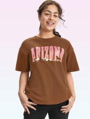 Camiseta con gráfico extragrande para niñas Tween