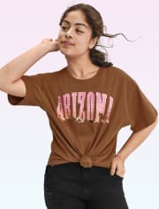 Camiseta con gráfico extragrande para niñas Tween