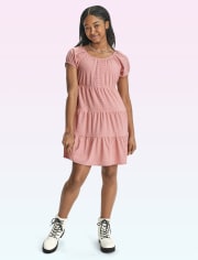 Tween Girls Eyelet Tiered Dress