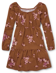 Tween Girls Floral Tiered Dress