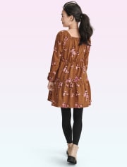 Tween Girls Floral Tiered Dress