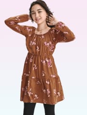Tween Girls Floral Tiered Dress