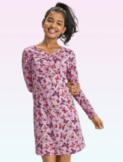 Tween Girls Butterfly Ruched Skater Dress