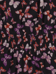 Vestido fruncido de georgette con mariposas para niñas Tween