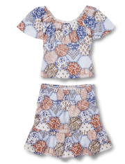 Tween Girls Patchwork 2-Piece Outfit Set