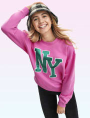 Tween Girls NY Fleece Oversized Sweatshirt
