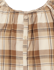 Tween Girls Print Challis Button Front Top