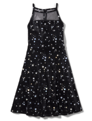 Girls Star Velvet Skater Dress