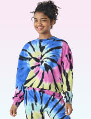 Tween Girls Tie Dye Fleece Sweatshirt