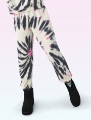 Tween Girls Tie Dye Fleece Jogger Pants