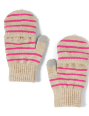 Tween Girls Fairisle Pom Pom Beanie And Mittens Set