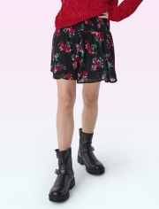 Tween Girls Floral Smocked Skirt