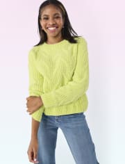 Tween Girls Cable Knit Chenille Sweater