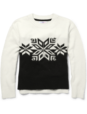 Tween Girls Intarsia Snowflake Sweater