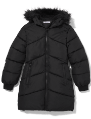 Tween Girls Quilted Long Puffer Coat