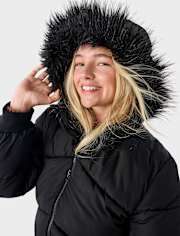Tween Girls Quilted Long Puffer Coat