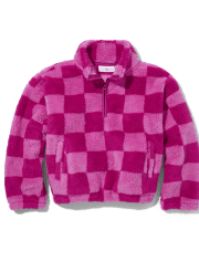 Tween Girls Print Sherpa Oversized Half-Zip Pullover