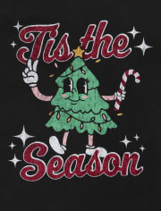 Tween Girls Christmas Tree Oversized Graphic Tee
