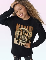 Tween Girls Butterfly Oversized Graphic Tee