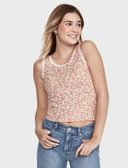 Tween Girls Floral Lace Tank Top