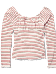 Tween Girls Stripe Ribbed Top