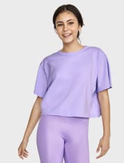 Tween Girls Cutout Boxy Tee