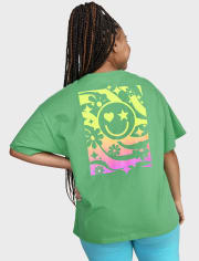 Camiseta con estampado mágico de gran tamaño para niñas Tween