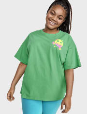 Camiseta con estampado mágico de gran tamaño para niñas Tween