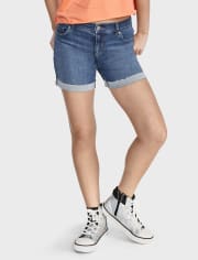 Tween Girls Denim Midi Shorts