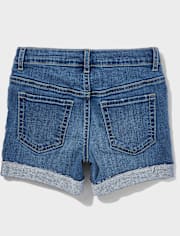 Pantalones cortos midi de mezclilla para niñas Tween - Slim