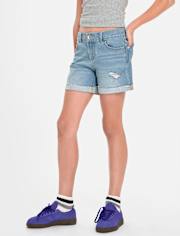Tween Girls Denim Midi Shorts - Plus