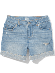 Tween Girls Denim Midi Shorts - Plus