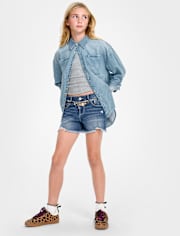 Pantalones cortos cortos de mezclilla para niñas Tween - Plus