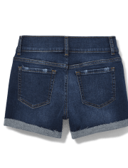 Tween Girls Wide Waistband Denim Shortie Shorts