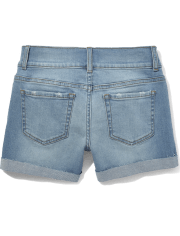 Tween Girls Wide Waistband Denim Shortie Shorts