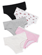 Tween Girls Lace Trim Hipster Underwear 5-Pack