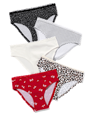 Tween Girls Leopard Stripe Lace Trim Bikini Underwear 5-Pack