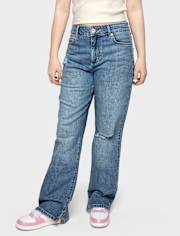 Tween Girls Side Vent Relaxed Straight Jeans