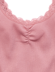 Camiseta sin mangas con cincha acanalada para niñas Tween