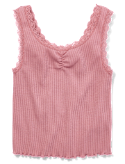 Camiseta sin mangas con cincha acanalada para niñas Tween