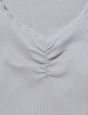 Tween Girls Ribbed Cinch Cropped Top