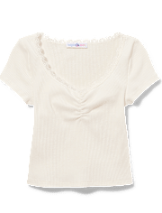 Top con cincha de canalé para niñas Tween