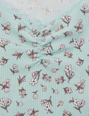 Top con cincha de canalé para niñas Tween