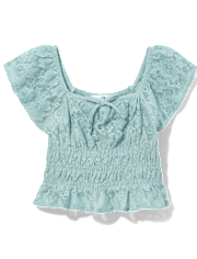 Tween Girls Lace Flutter Top