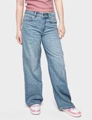 Tween Girls Low Rise Wide Leg Jeans