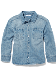 Camisa vaquera estilo boyfriend con botones para niñas Tween