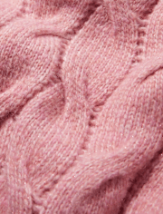 Tween Girls Cable Knit Cropped Sweater